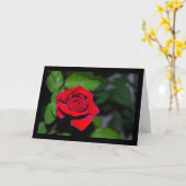 Carte Rose Rouge Cramoisi (Fleur jaune)