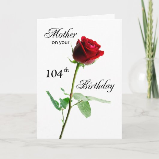 Carte Rose rouge d'anniversaire personnalisable d'âge de (Devant)