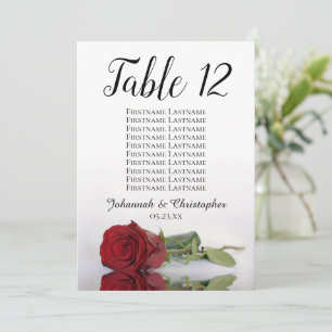 Carte Rose rouge Élégante table de mariage Sièges Graphi