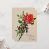 Carte Rose rouge et violettes (Devant/Arrière en situation)