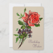 Carte Rose rouge et violettes (Devant)