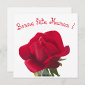 Carte Rose rouge - Fête des mères (Devant / Derrière)