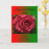 Carte Rose rouge Mère 80e anniversaire personnalisé (Fleur jaune)