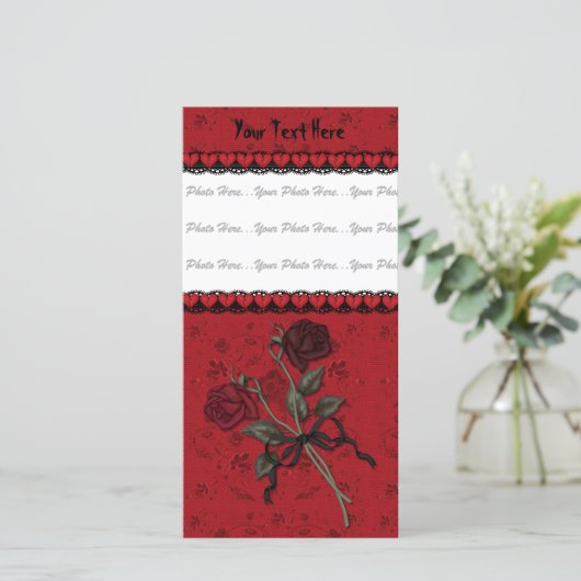 Carte Rose rouge morte (Debout devant)