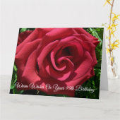 Carte Rose rouge personnalisée 95e anniversaire (Fleur jaune)