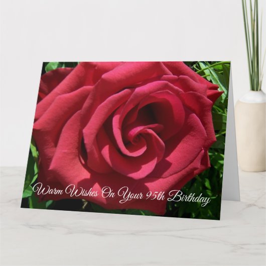 Carte Rose rouge personnalisée 95e anniversaire (Devant)