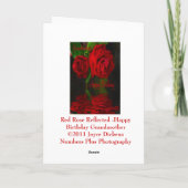 Carte Rose rouge reflété - grand-mère de joyeux (Dos)