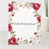 Carte Rose rouge romantique & Lily du Mariage de la vall (Dos)