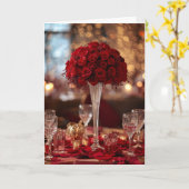 Carte Rose rouge romantique Message de vœux de Saint-Val (Fleur jaune)