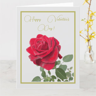 Carte Rose rouge - rose rouge Saint-Valentin