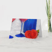 Carte rose rouge sur dentelle avec (Devant)