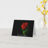 Carte Rose rouge sur Floral noir (Fleur jaune)