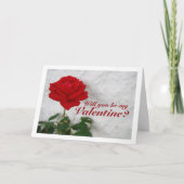 Carte Rose rouge sur fond blanc (Devant)