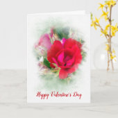Carte Rose rouge Valentine (Fleur jaune)