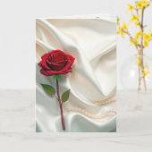 Carte Rose rouge Valentine aux perles (Fleur jaune)