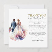 Carte Rose rustique Boho Floral Merci nuptial (Devant)