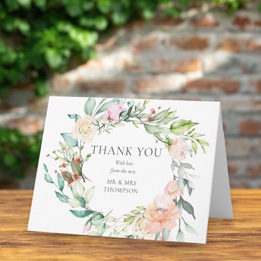 Carte Rose sauvage Mariage Merci