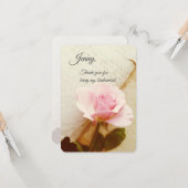 Carte Rose sur les pages de livres vintages (Devant/Arrière en situation)