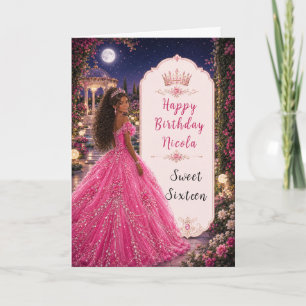 Carte Rose Sweet 16 Royale Princesse