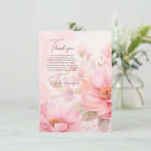 Carte Rose - Sympathie rose Merci funéraire | PHOTO (Debout devant)