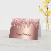 Carte Rose tendance Parties scintillant or Drivers Graph (Fleur jaune)