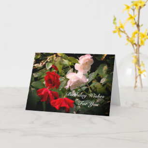 Carte Rose trempé Floral Personnalisé Anniversaire