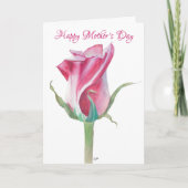 Carte Rose unique pour la fête des mères (Devant)