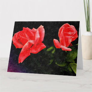 Carte Rose Vintage double stylisé