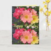 Carte Rose Vintage Fleur de rose jaune rouge (Fleur jaune)