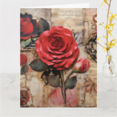 Carte Rose vintage parisien (Fleur jaune)