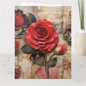 Carte Rose vintage parisien (Dos)