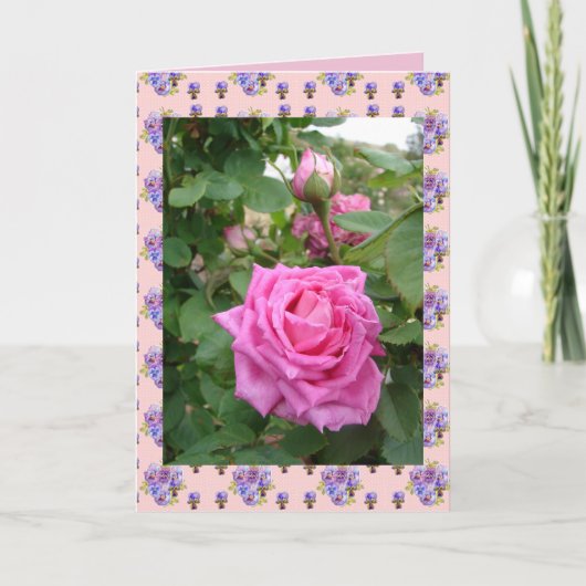 Carte Rose Vintage Rose Roses florale fleurs jardi (Devant)