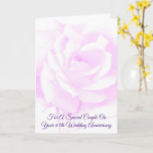 Carte Rose violet Personnalisé 65e anniversaire Mariage (Fleur jaune)