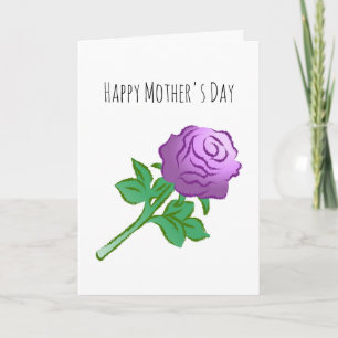 Carte Rose Violette Gracieuse