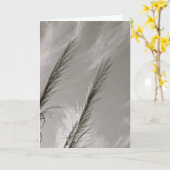 CARTE ROSEAUX NOIRS ET BLANCS SOUFFLÉS DANS LE VENT (Fleur jaune)
