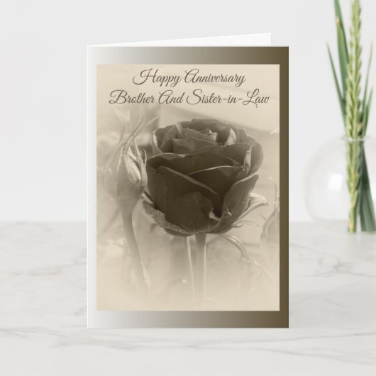 Carte Rosebud Brother And Wife Personalised Anniversary (Devant)