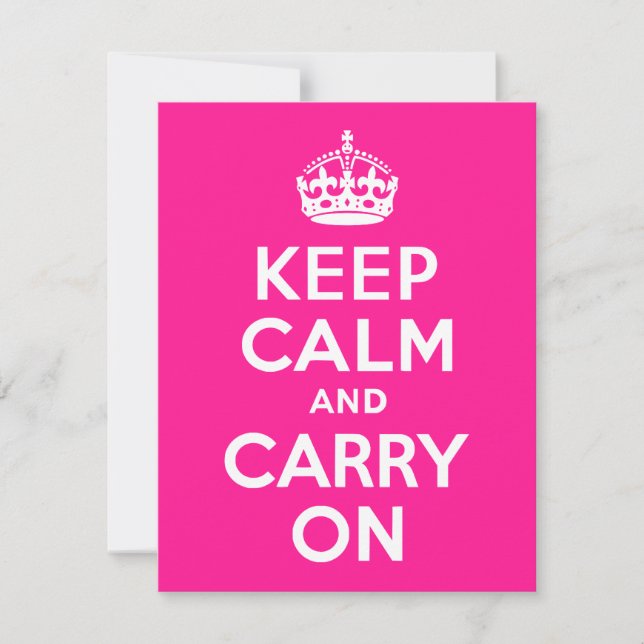 Carte Rosée profonde Garder le calme et continuer (Devant)