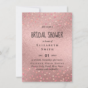Carte RoseGold Parties scintillant métallique Floral Foi