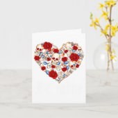 Carte Roses And Skulls Heart Gothic Style Valentine Be M (Fleur jaune)