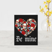 Carte Roses And Skulls Heart Gothic Style Valentine Be M (Fleur jaune)