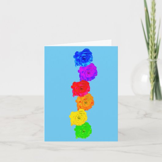 Carte Roses arc-en-ciel (Devant)