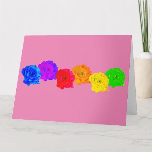 Carte Roses Arc-en-Ciel (Devant)