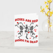 Carte Roses Are Red Inside Im Dead Skeleton Valentines  (Fleur jaune)