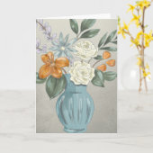 Carte Roses blanches (Fleur jaune)