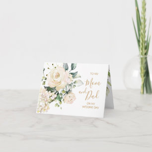 Carte Roses blanches à ma Mère et à mon Père le jour de