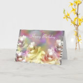 Carte Roses blanches aux effets pastel (Fleur jaune)