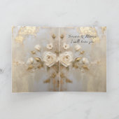 Carte Roses blanches d'or romantique Forever Poem (Intérieur)
