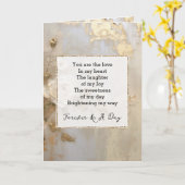 Carte Roses blanches d'or romantique Forever Poem (Fleur jaune)