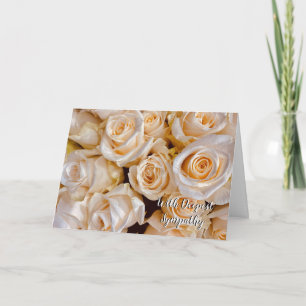Carte Roses Blanches Élégantes Sympathie Florale