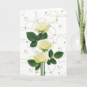 Carte Roses blanches et cœurs (Devant)